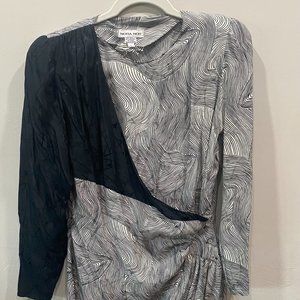 VTG 1980s Norah Noh Black & White Silk Dress